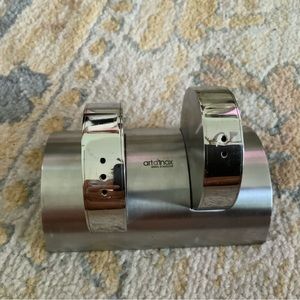 Stainless salt and pepper shakers
